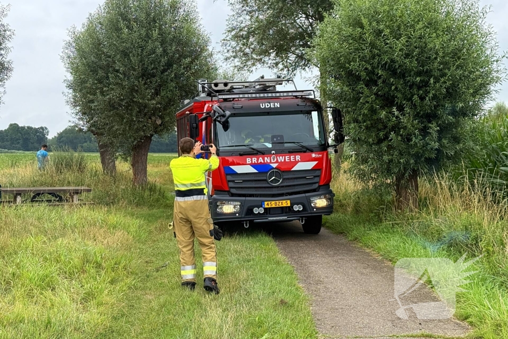 Buitenbrand aan fietspad onder controle