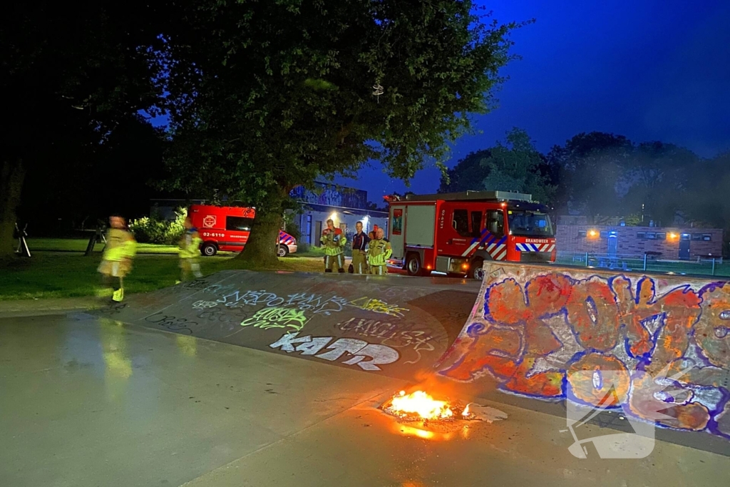 Skatebaan getroffen door brand
