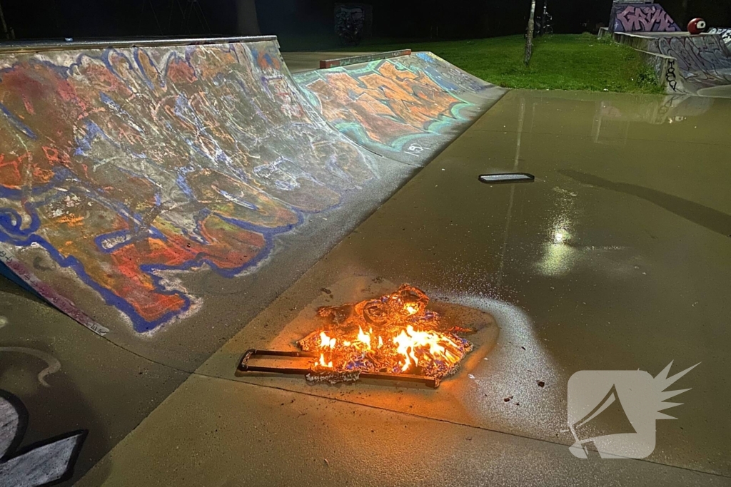 Skatebaan getroffen door brand