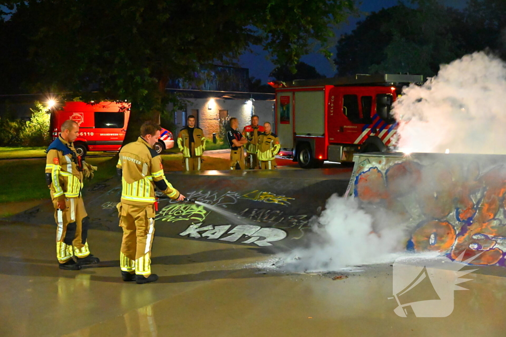 Skatebaan getroffen door brand