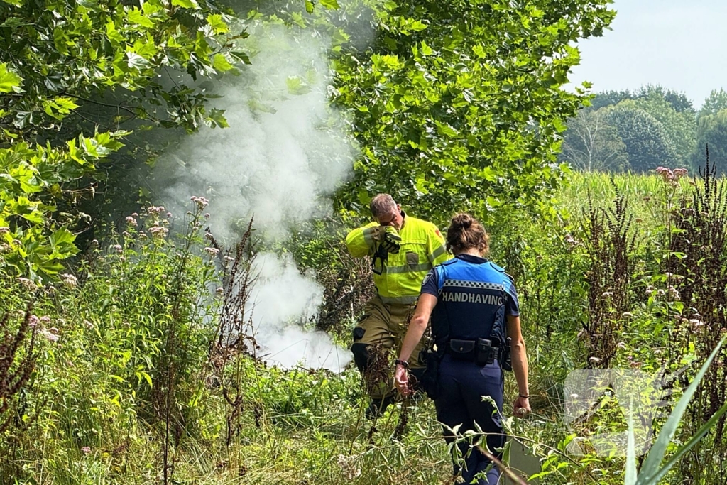 Buitenbrand door snoeiafval snel geblust