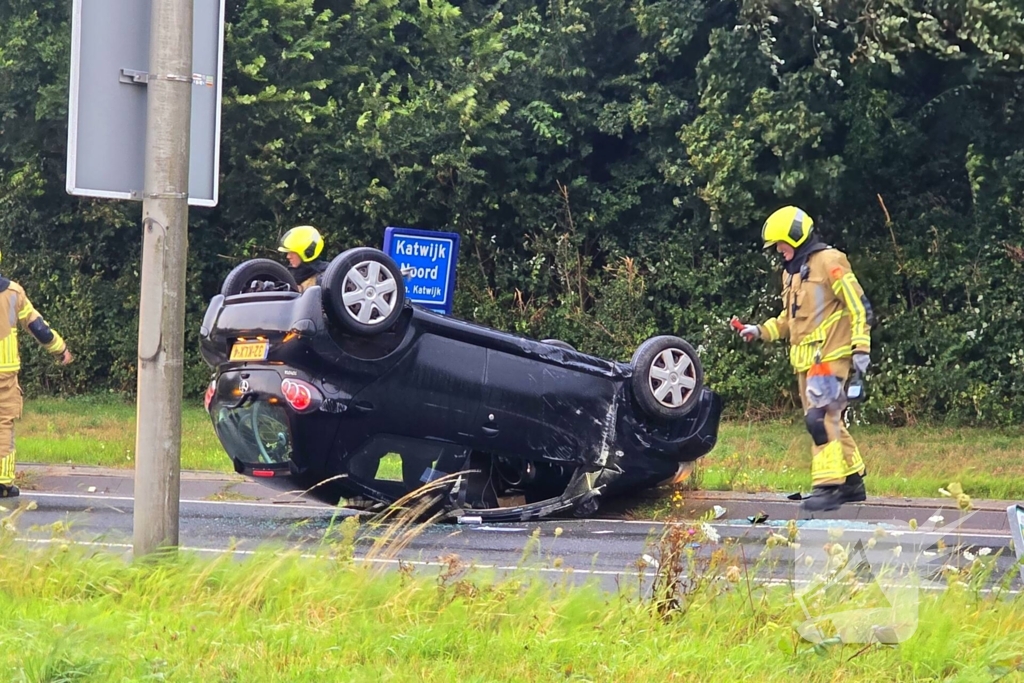 Auto uit de bocht bij ongeval