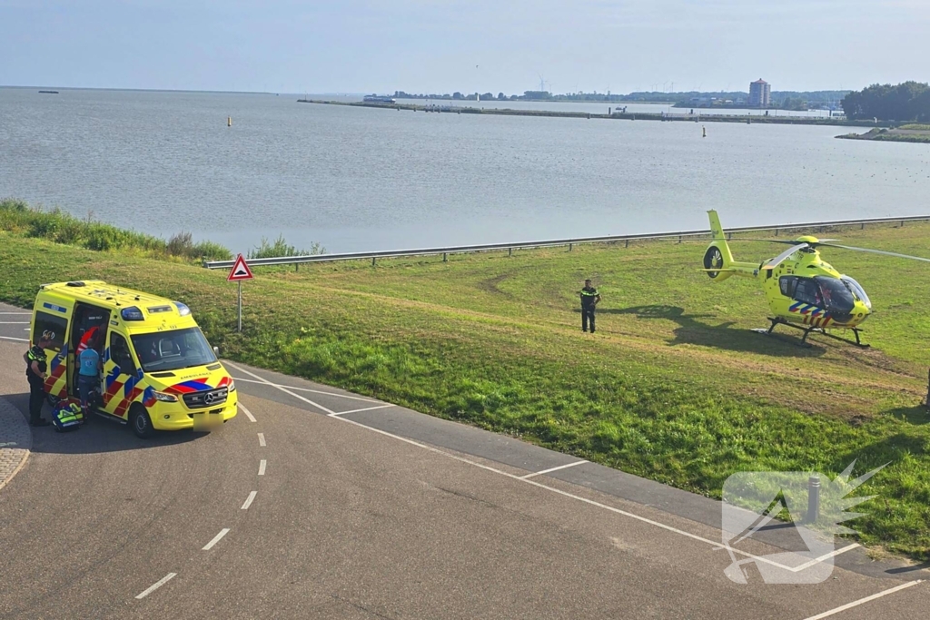 Traumahelikopter ingezet na fietsongeval