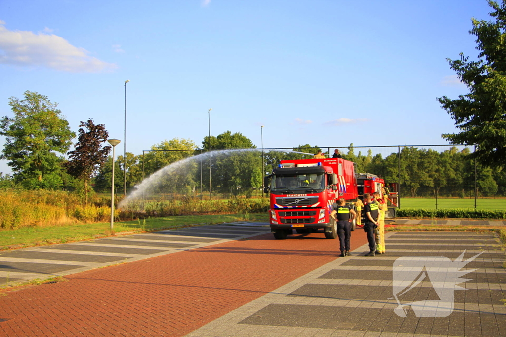 Brand in berm leidt tot rookontwikkeling