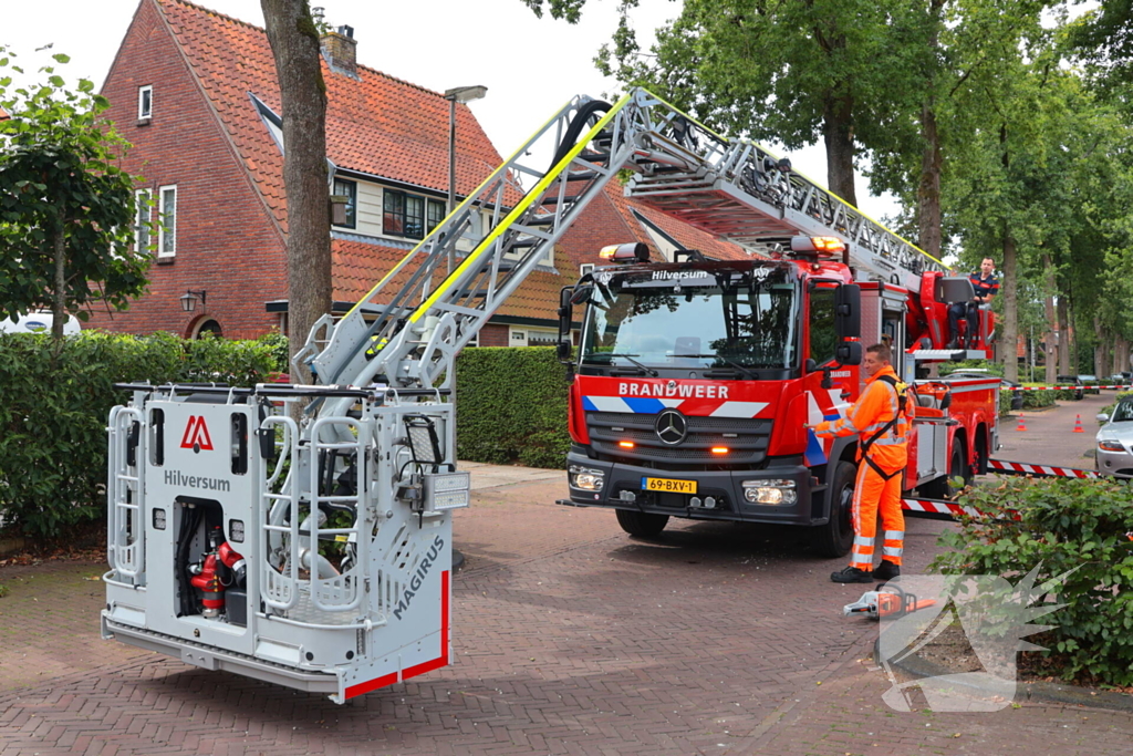 Gevaarlijke tak in boom verwijderd door brandweer