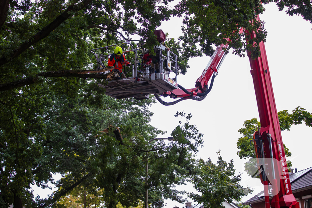 Brandweer verwijdert loshangende takken