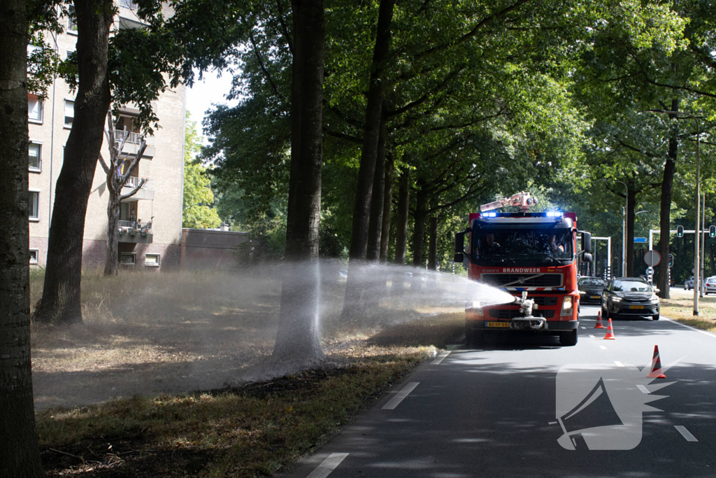 Grasmaaier veroorzaakt brand tijdens werkzaamheden