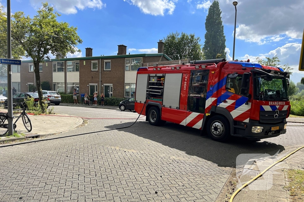 Vrachtwagen in vlammen opgegaan