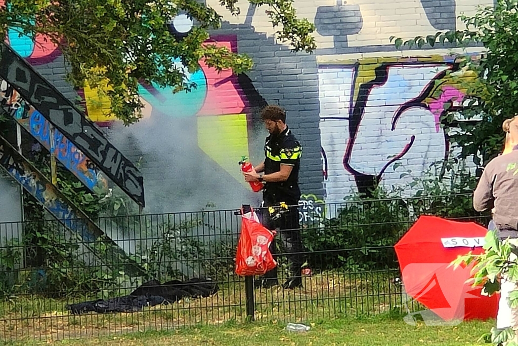 Politie grijpt in bij skatepark brand