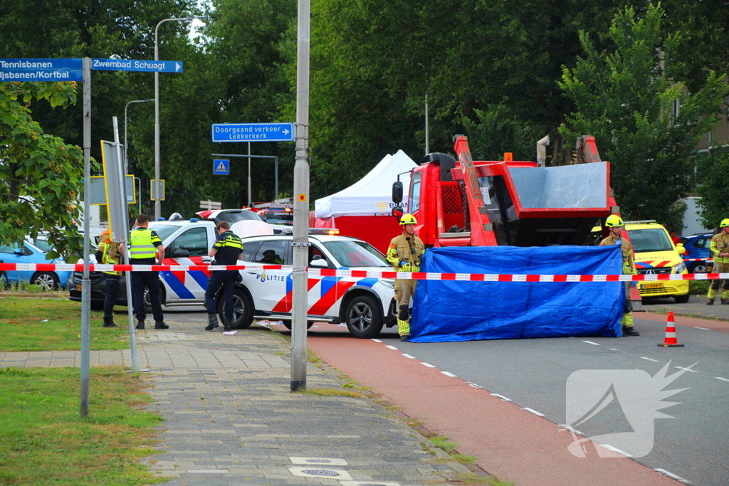 Ongeval tussen fietser en vrachtwagen