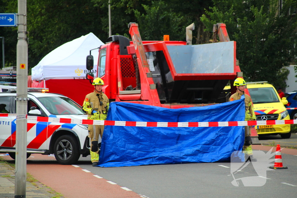 Ongeval tussen fietser en vrachtwagen