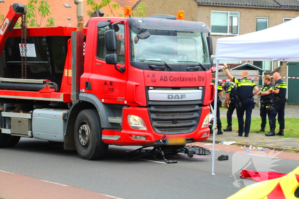 Ongeval tussen fietser en vrachtwagen