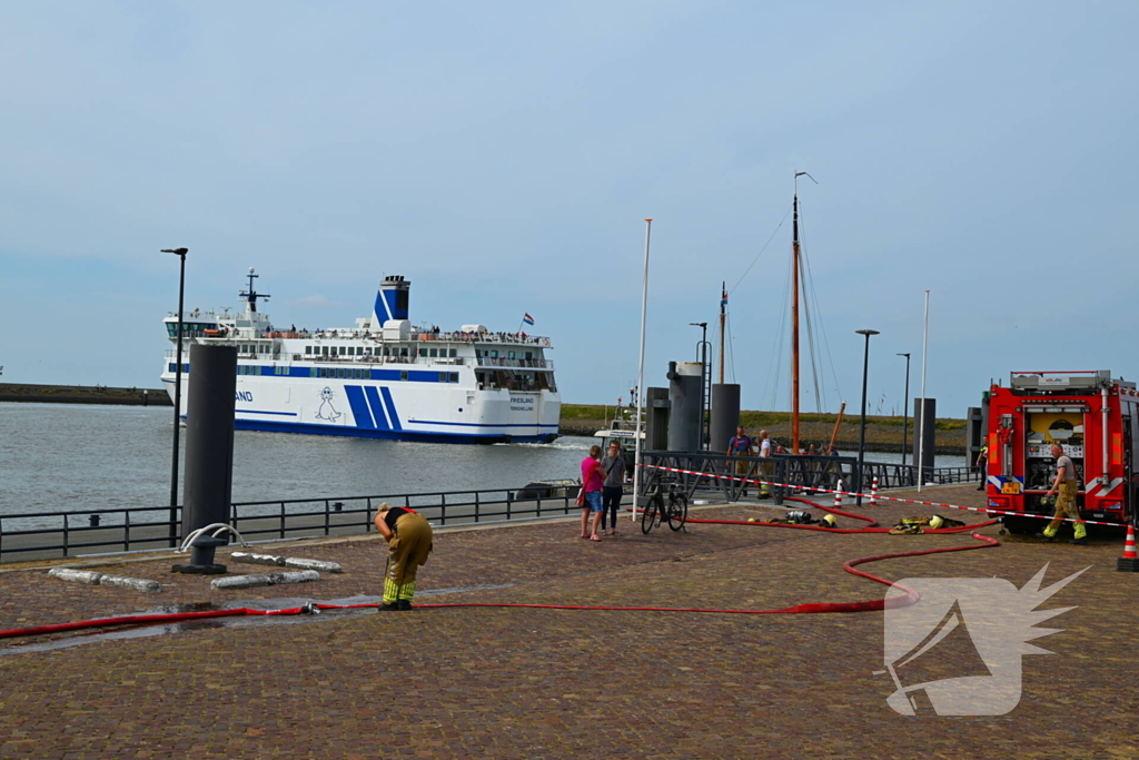 Machinekamer in brand, snelle actie