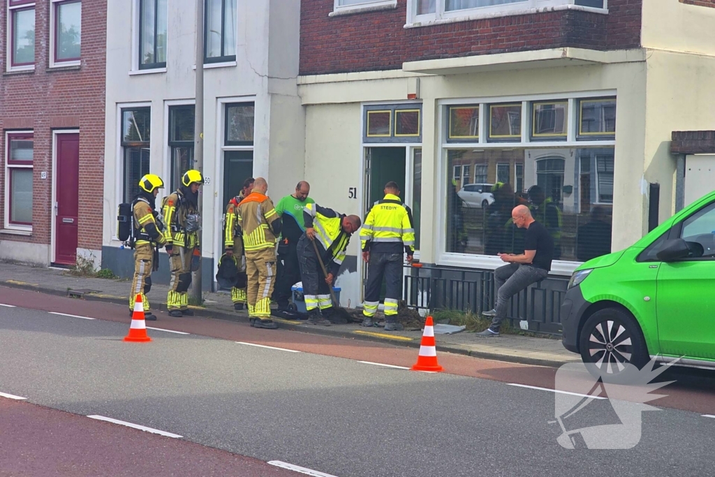 Gaslek ontdekt door werkzaamheden