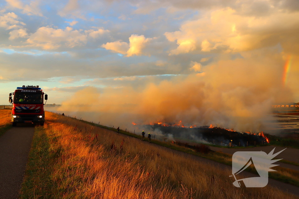 Bermbrand zet natuurgebied in vuur