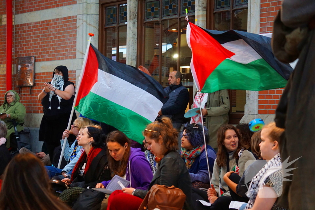 Flinke groep Pro-Palestijnse demonstranten op station