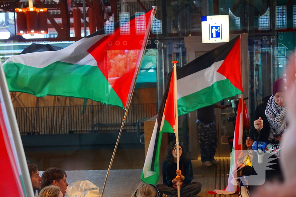 Flinke groep Pro-Palestijnse demonstranten op station