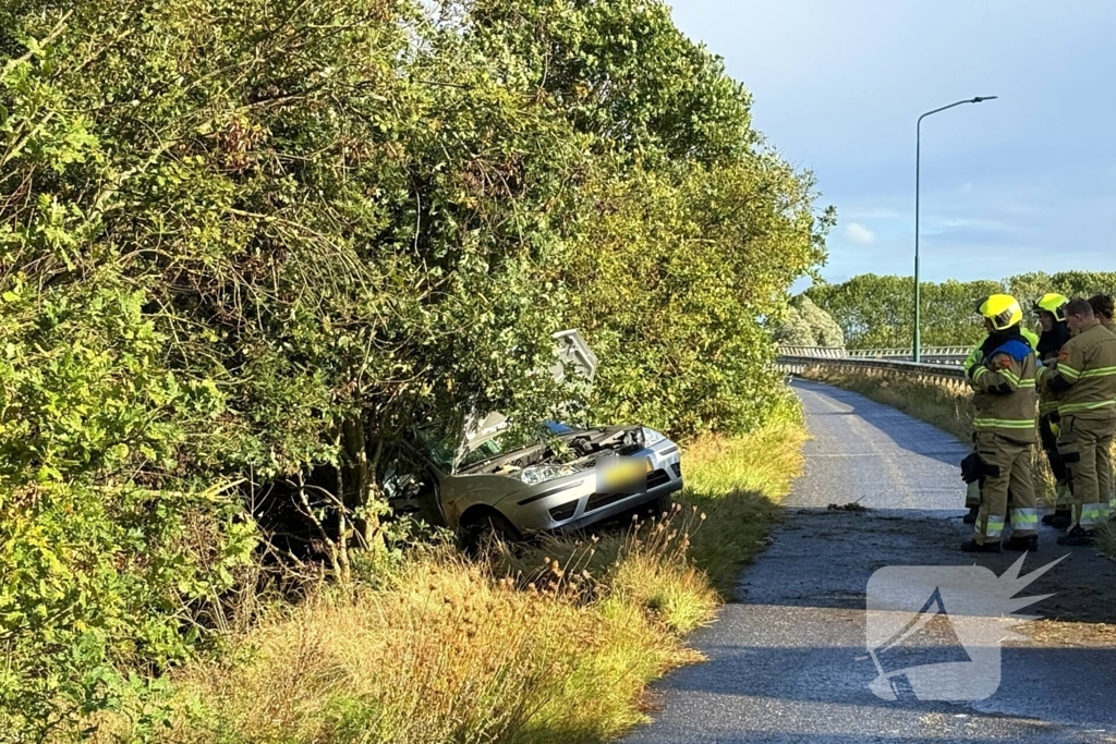 Automobiliste raakt gewond bij aanrijding tegen boom