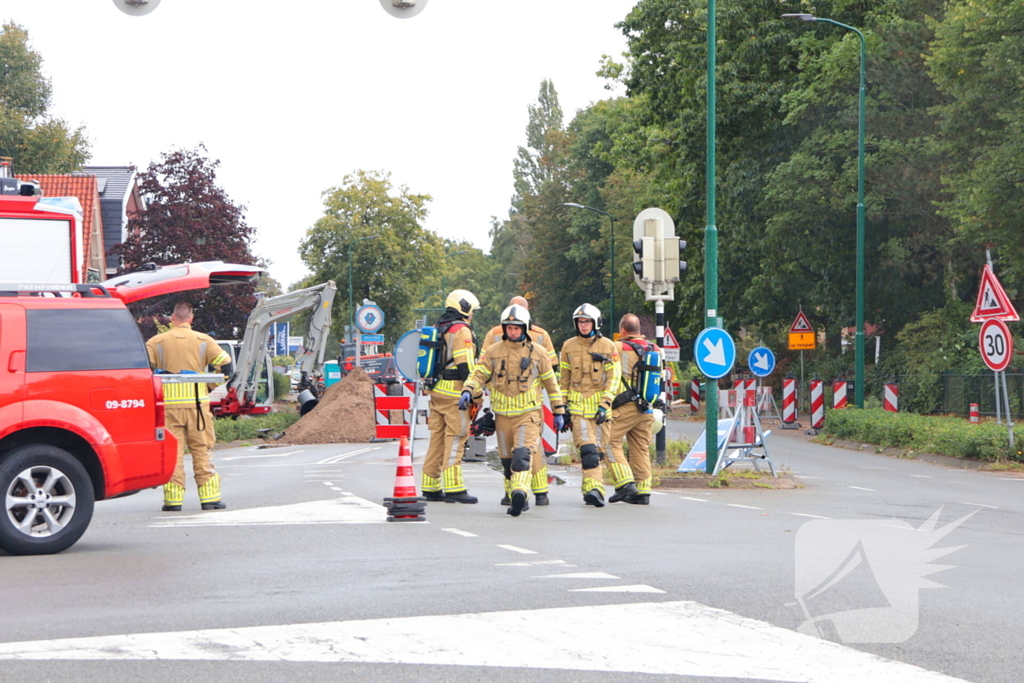 Gaslekkage na graafwerkzaamheden zorgt voor spoedinterventie