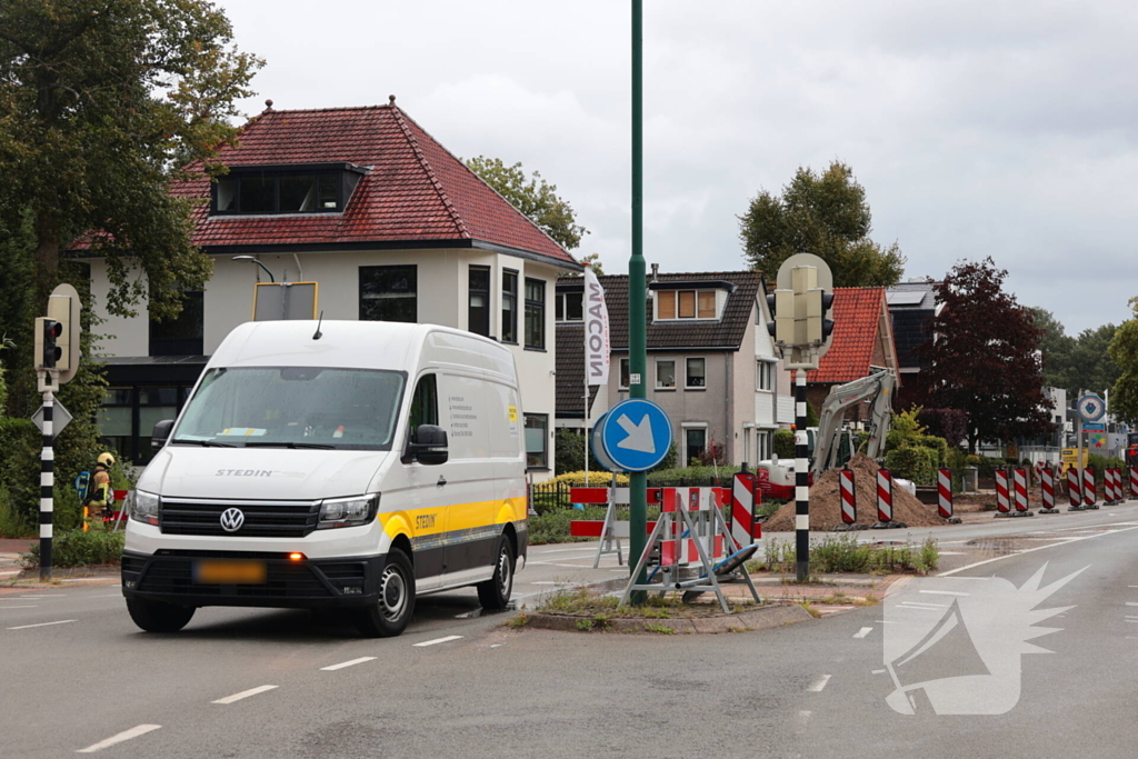 Gaslekkage na graafwerkzaamheden zorgt voor spoedinterventie