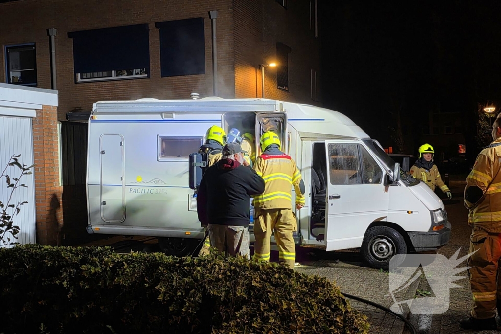 Brand in camper snel onder controle