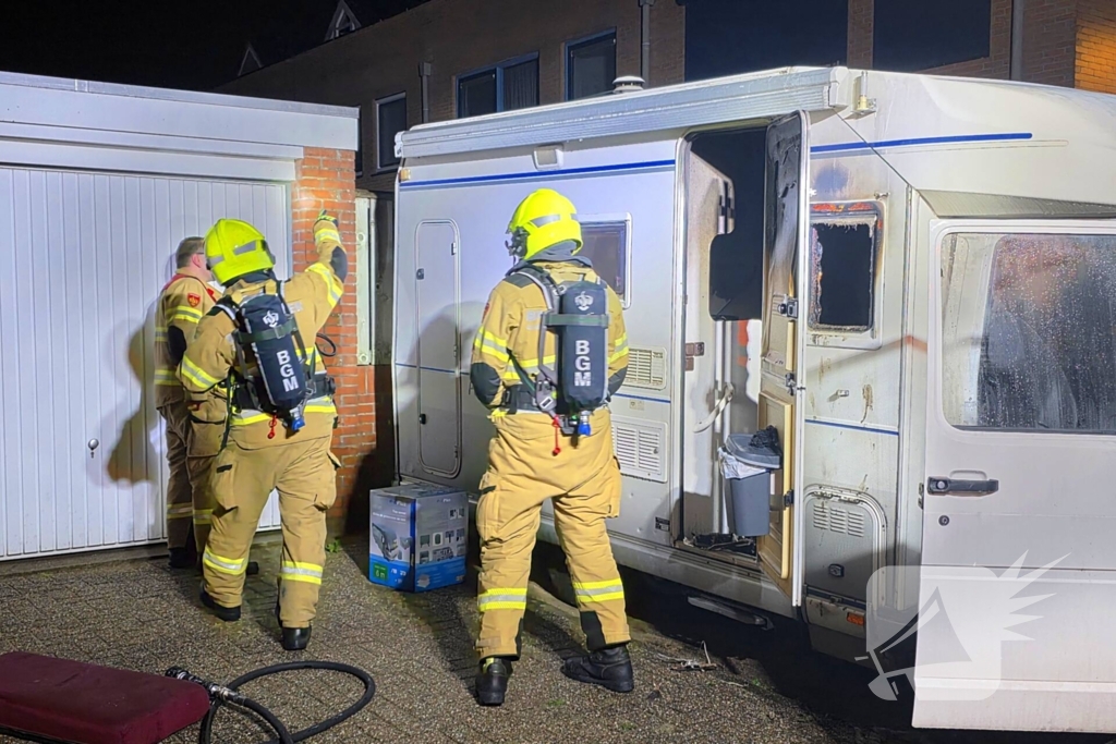 Brand in camper snel onder controle