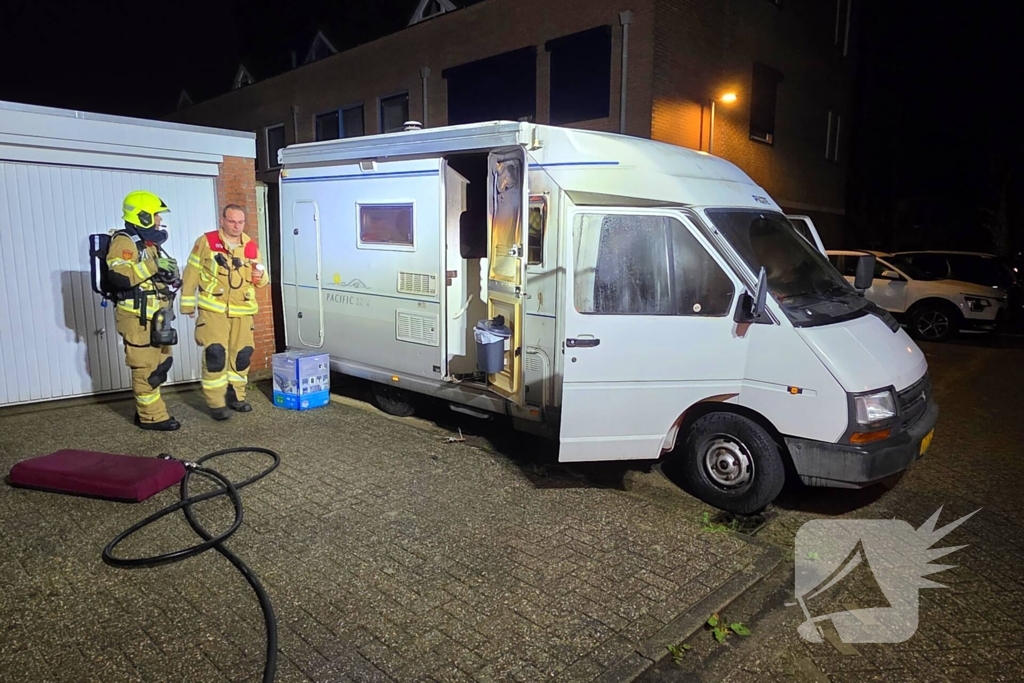Brand in camper snel onder controle