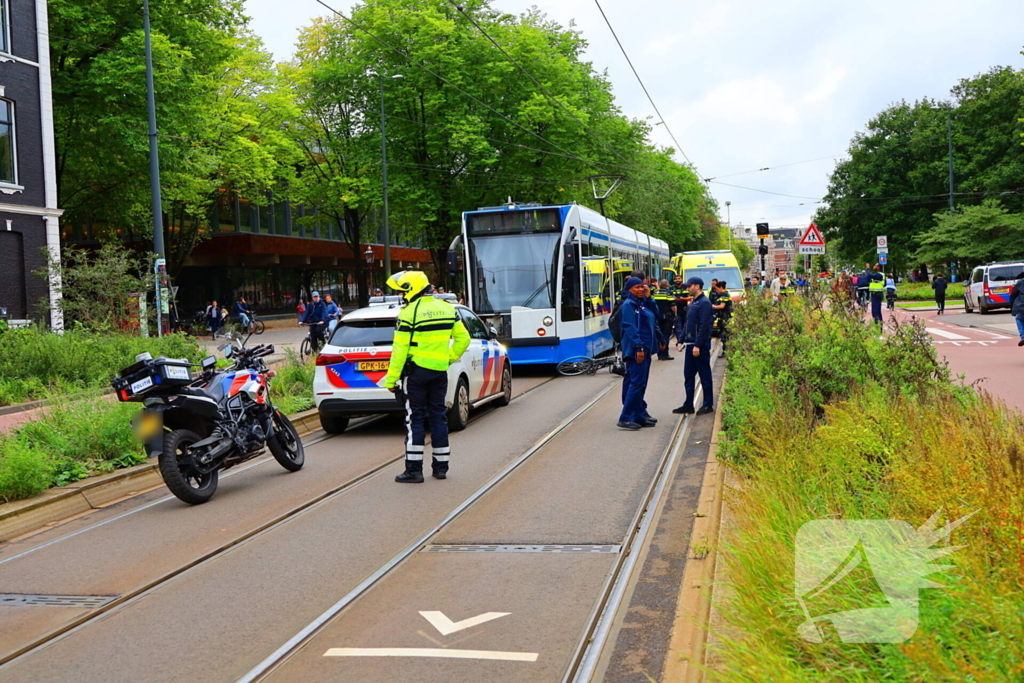 Fietser gewond na aanrijding met tram
