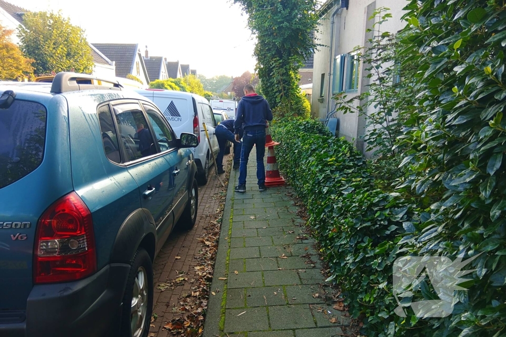 Gaslek bij graafwerkzaamheden