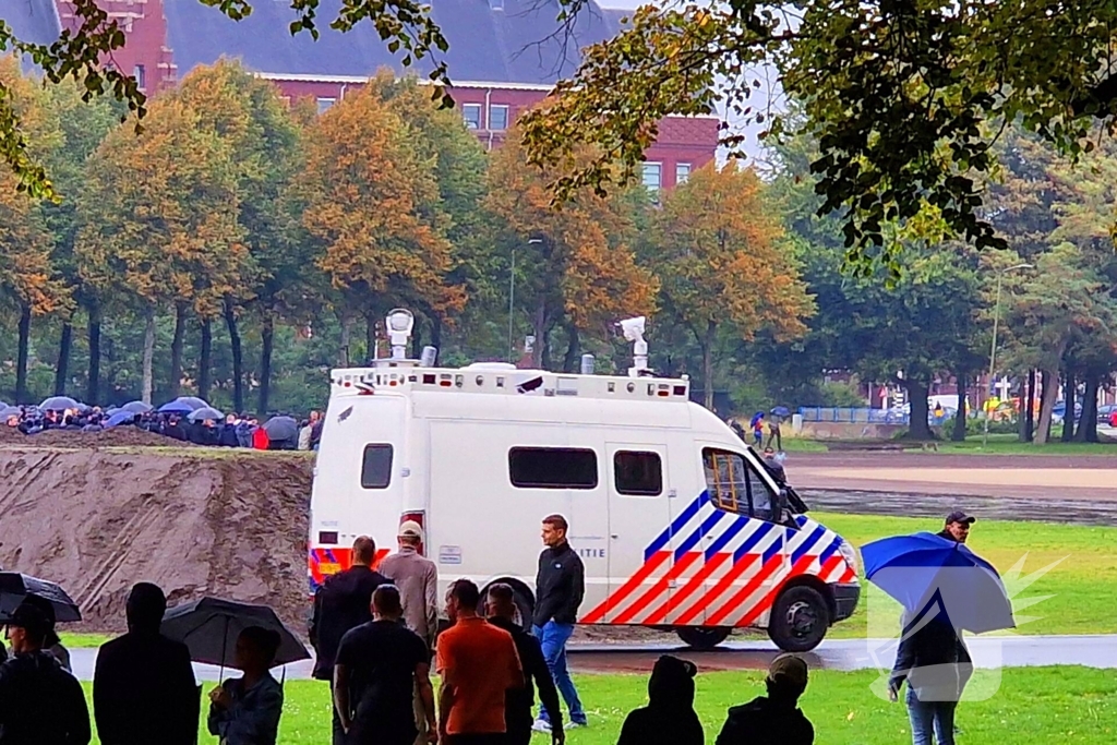 Politie en ME aanwezig bij demonstratie
