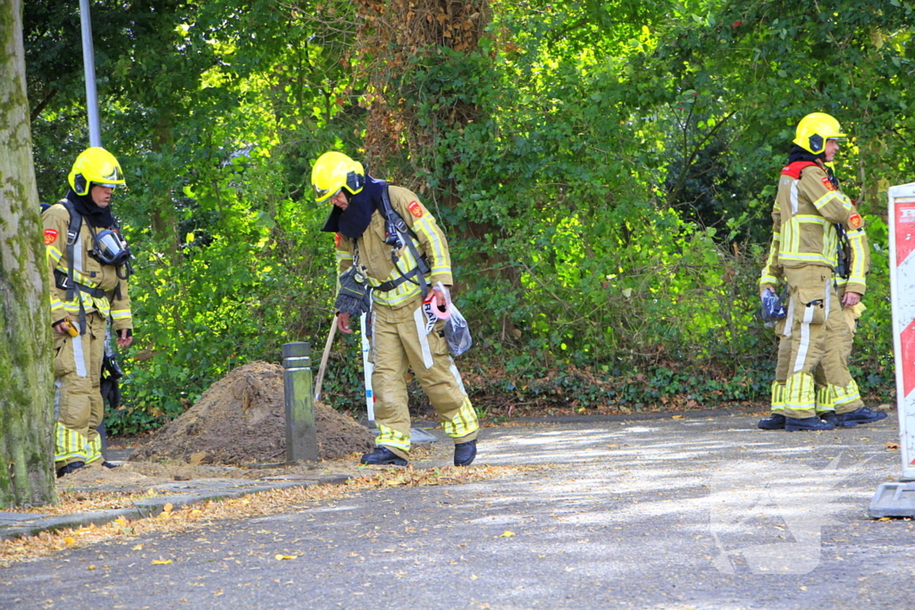 Grote gasuitstroom bij graafwerkzaamheden