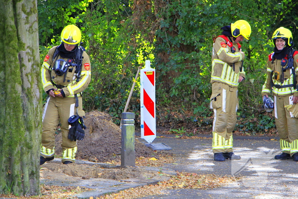 Grote gasuitstroom bij graafwerkzaamheden