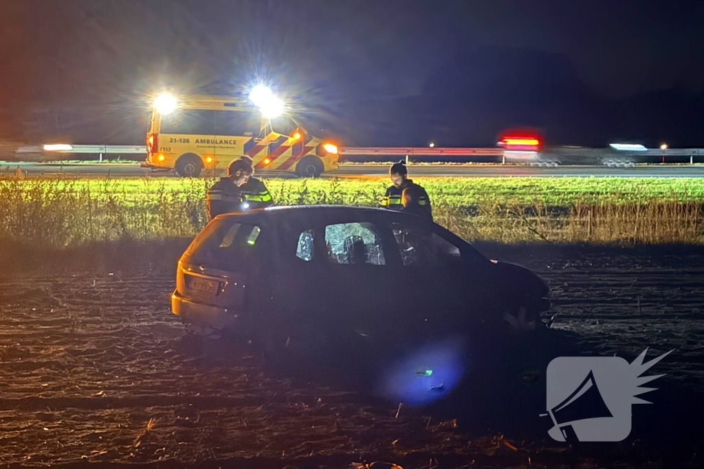 Bestuurder gewond bij eenzijdig ongeval