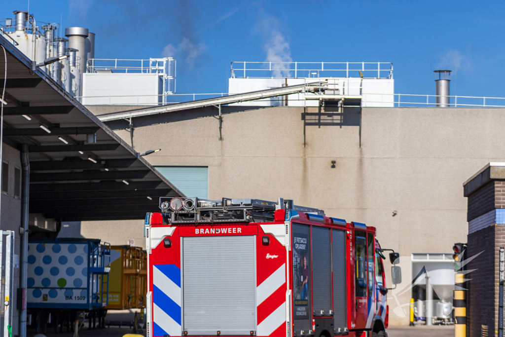 Rookontwikkeling van industriebrand in wijde omgeving te zien