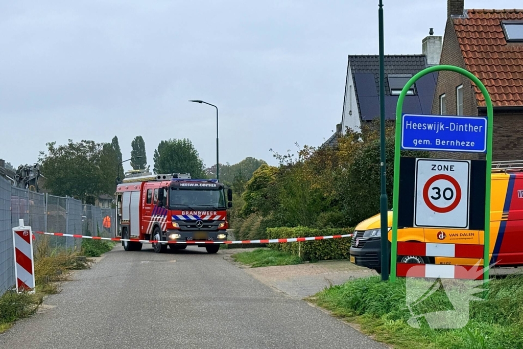 Gaslek ontdekt tijdens graafwerkzaamheden