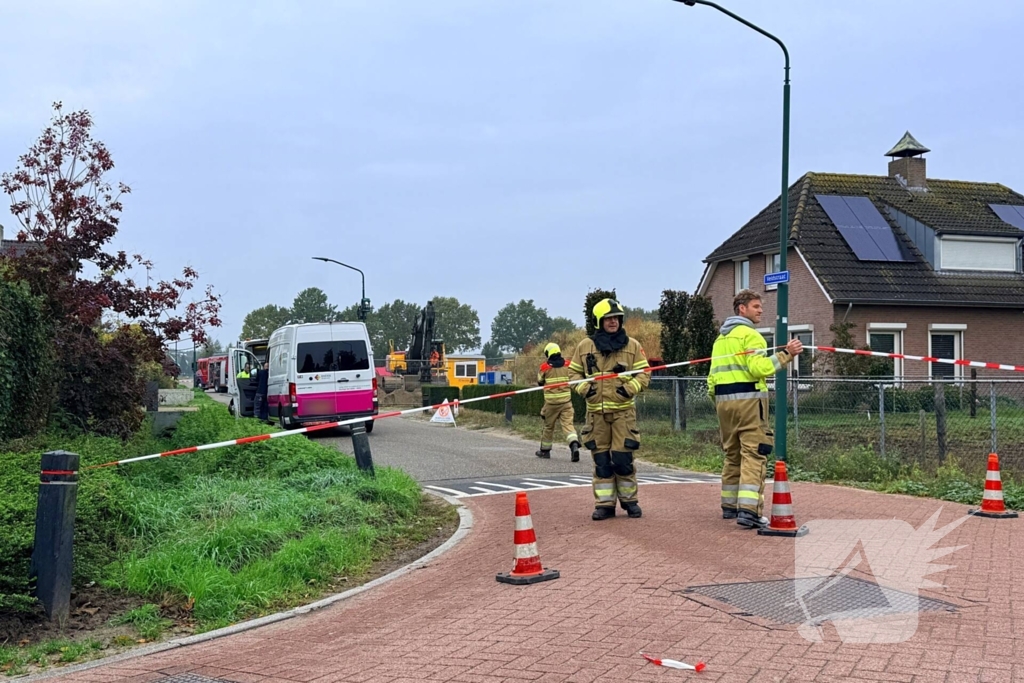 Gaslek ontdekt tijdens graafwerkzaamheden