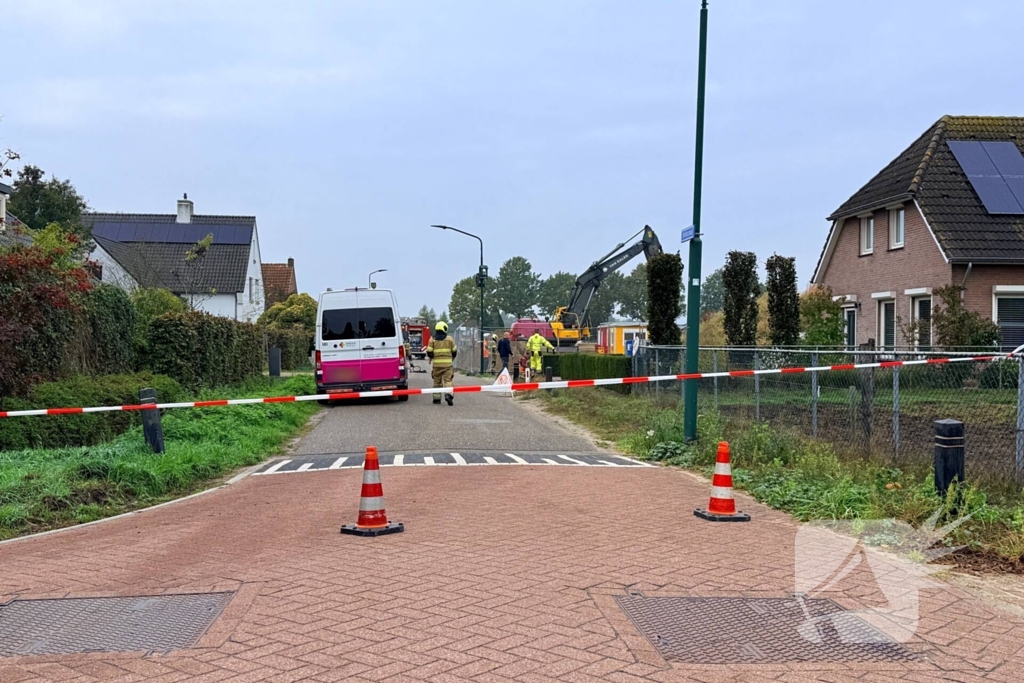 Gaslek ontdekt tijdens graafwerkzaamheden