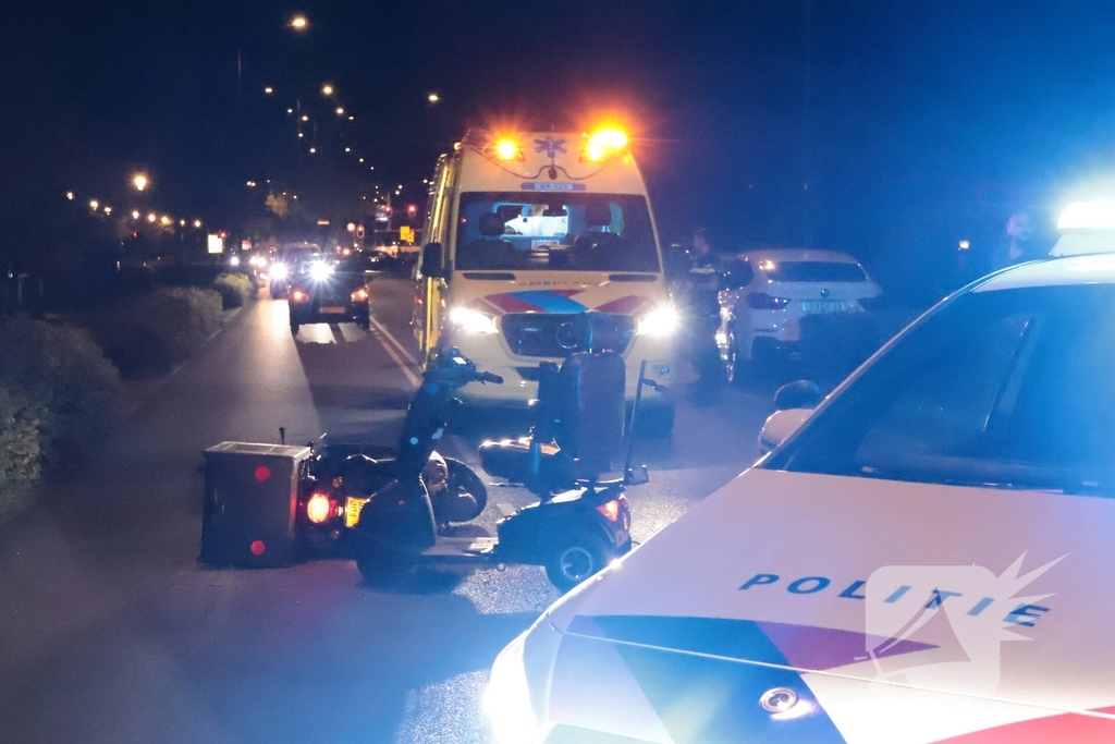Man op scootmobiel gewond bij ongeval met bezorgbrommer
