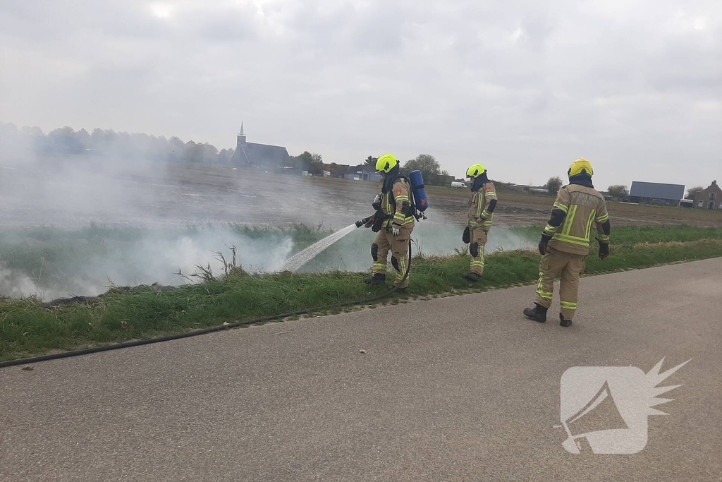 Bermbrand snel onder controle