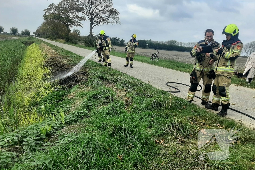 Bermbrand snel onder controle