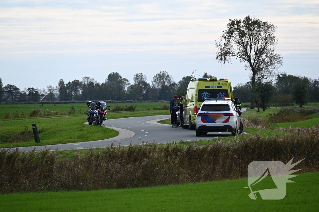 Motorrijder in sloot bij ongeval
