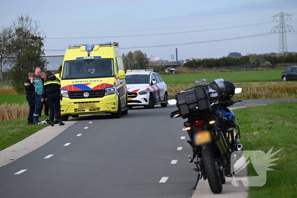 Motorrijder in sloot bij ongeval
