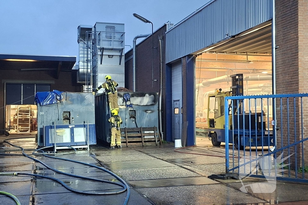 Zaagselcontainer in brand