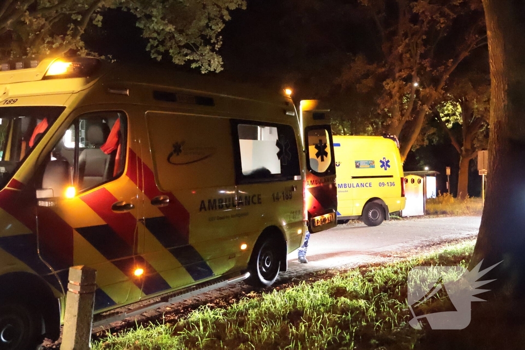 Fietser ten val in Eemnes