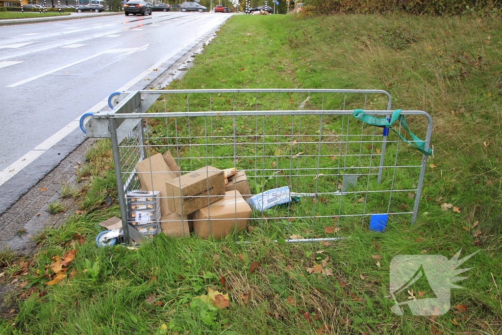 Vrachtwagen verliest diiepvrieshandel tijdens het rijden