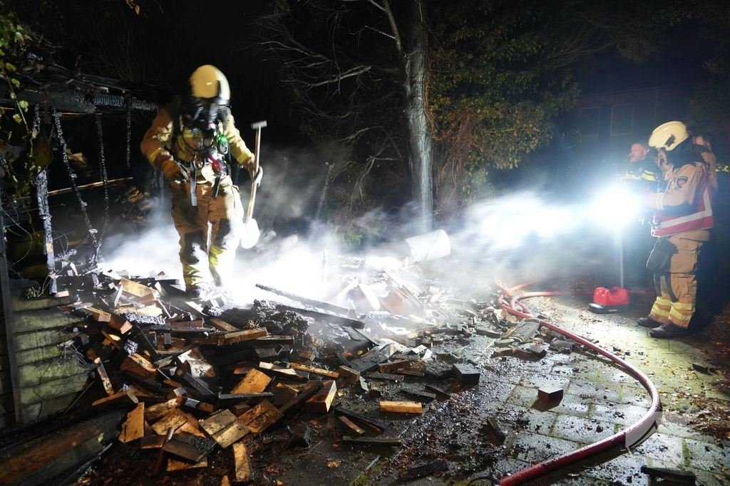 schuurtje verwoest door brand