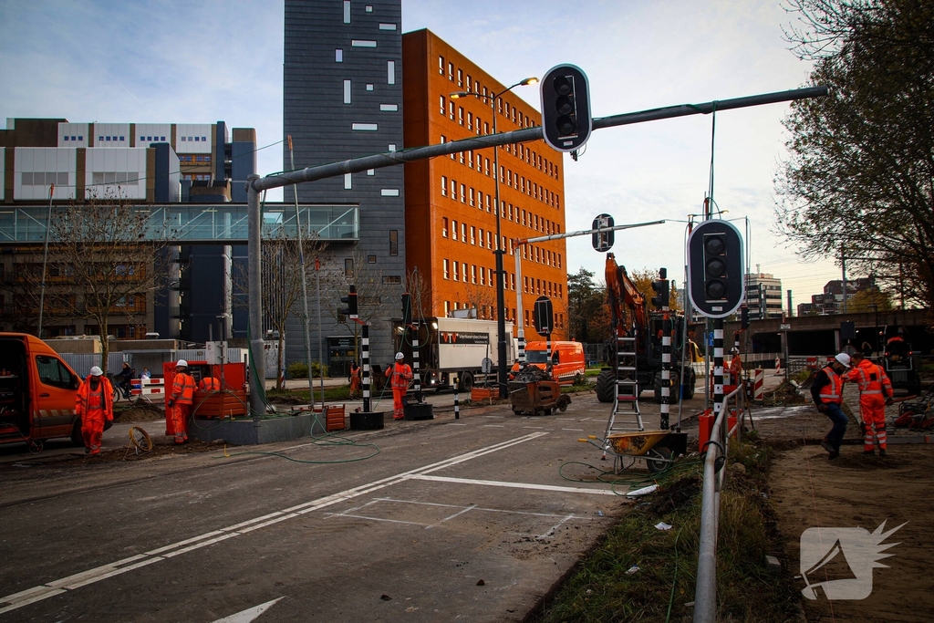 Bouw van nieuw fietsplein zorgt voor flinke verkeerschaos