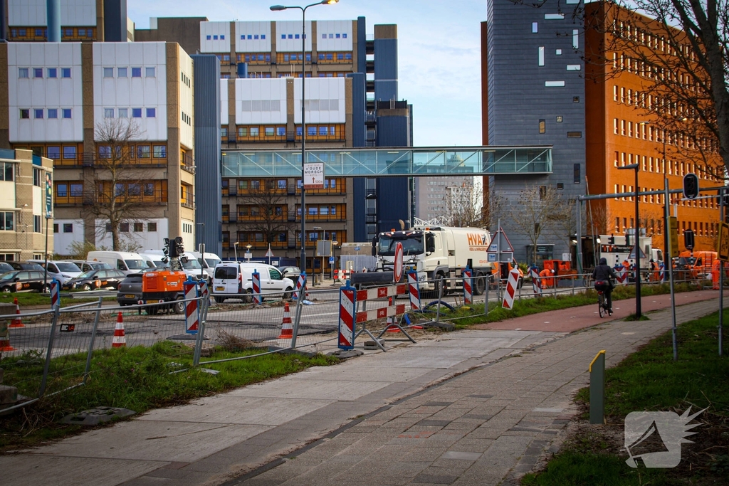 Bouw van nieuw fietsplein zorgt voor flinke verkeerschaos