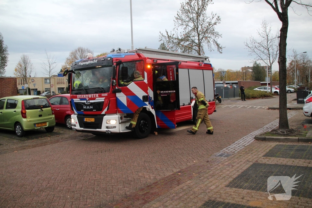 Klein brandje in container snel geblust