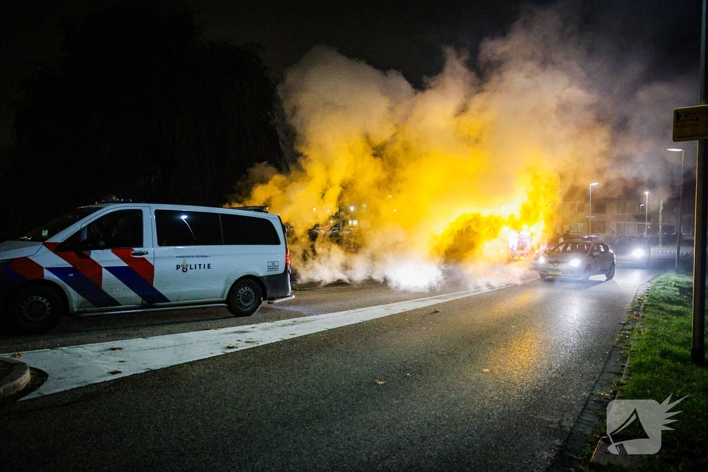 Brand in kledingcontainer veroorzaakt rookwolken
